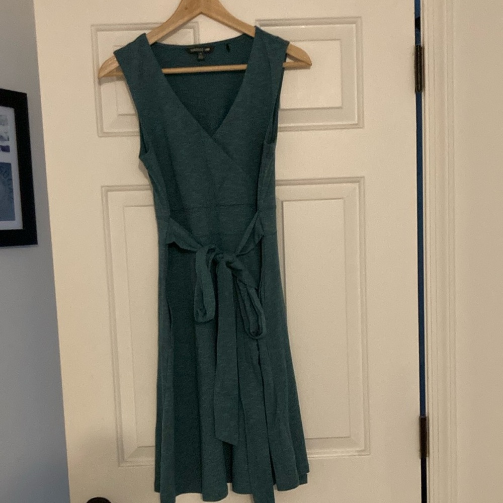 Teal Sleeveless Wrap Dress